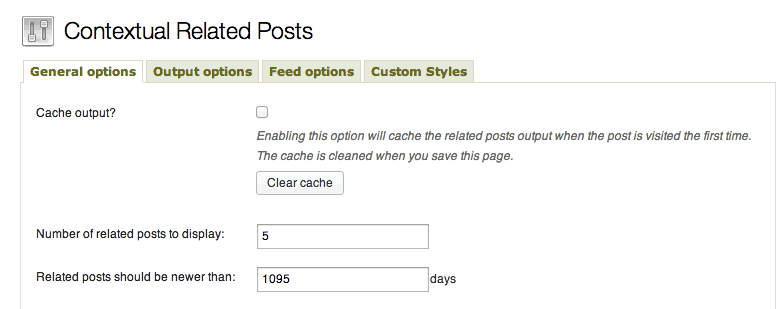 Basic related posts options