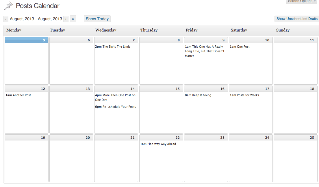 Full Calendar View