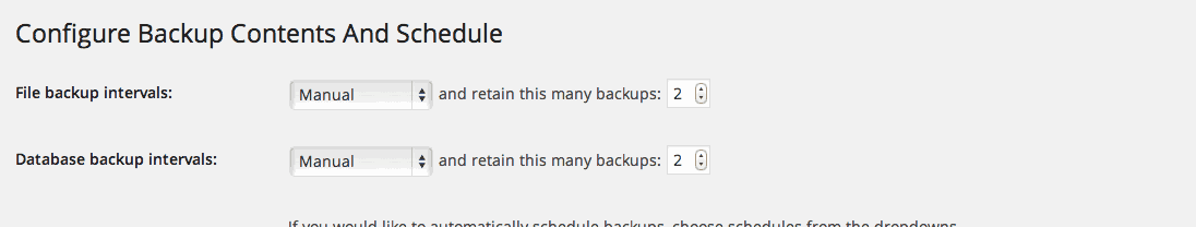 Configure backup settings