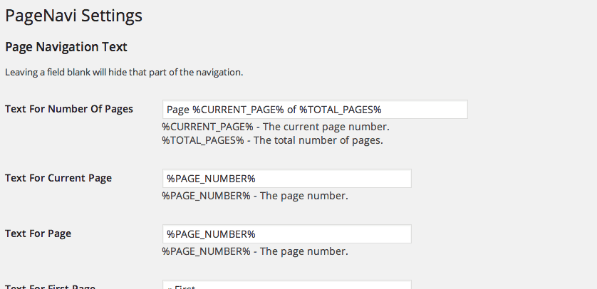 Set the text of your pagination