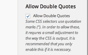 Simple Custom CSS Allow Double Quotes