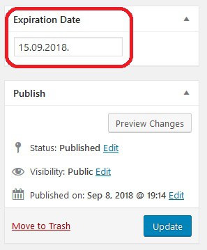 Set the date you want your published post revert to draft status