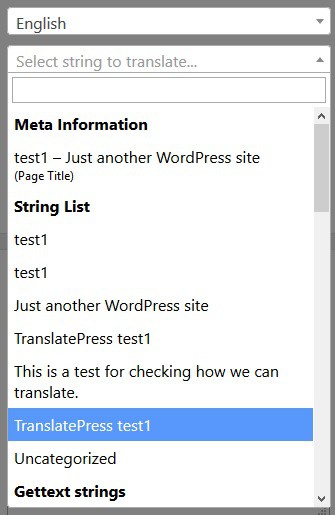 Choose the part of the page that is to be translated