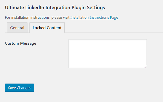 Ultimate LinkedIn Integration Options Page