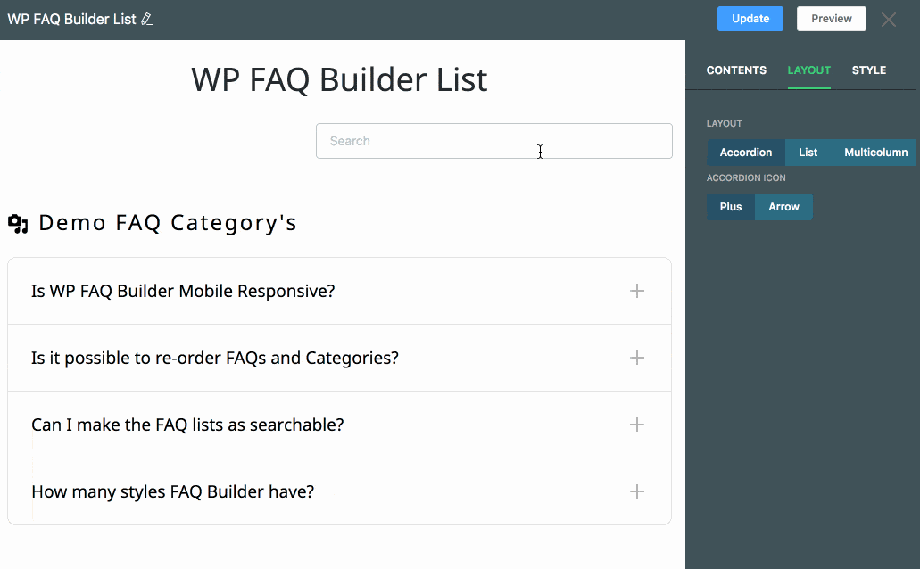 WP FAQ Builder List