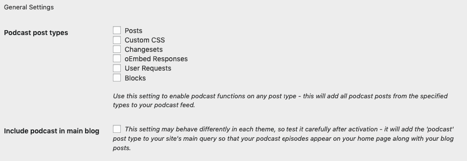 Podcast Post Types