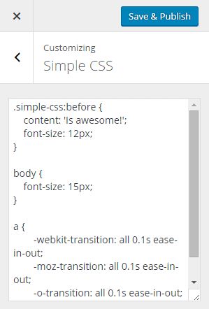 Simple CSS editor