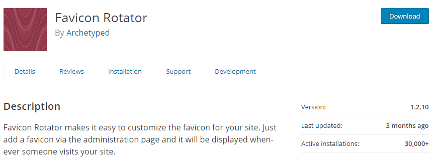 Favicon Rotator plugin page