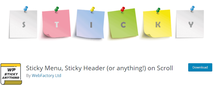 Sticky Menu, Sticky Header (or anything!) on Scroll plugin banner