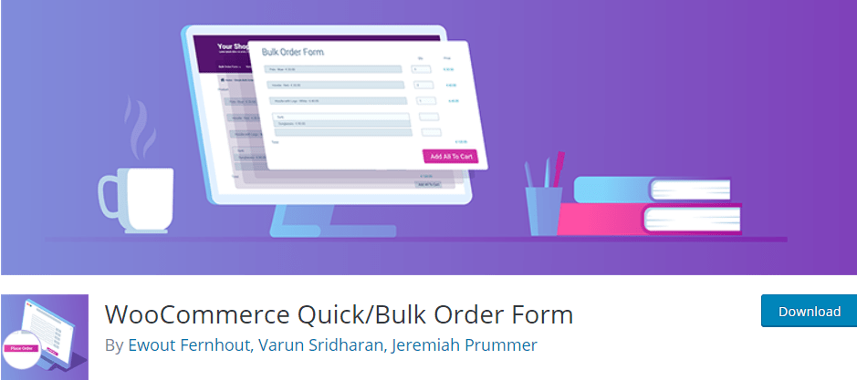 WooCommerce Quick/Bulk Order Form