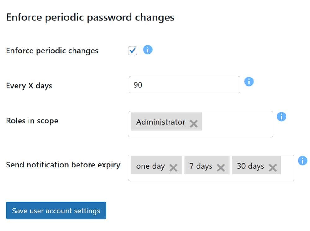 Enforce recurring password changes